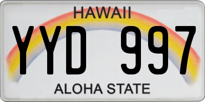 HI license plate YYD997