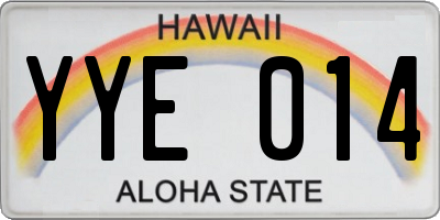 HI license plate YYE014
