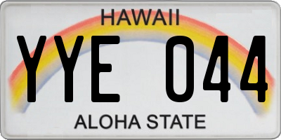 HI license plate YYE044