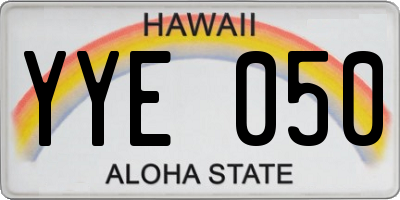 HI license plate YYE050