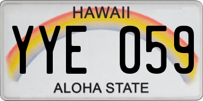 HI license plate YYE059