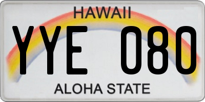 HI license plate YYE080