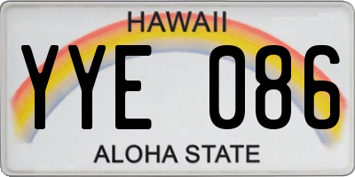 HI license plate YYE086