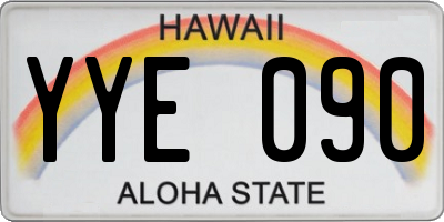 HI license plate YYE090