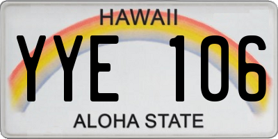 HI license plate YYE106