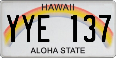HI license plate YYE137