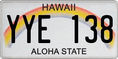 HI license plate YYE138