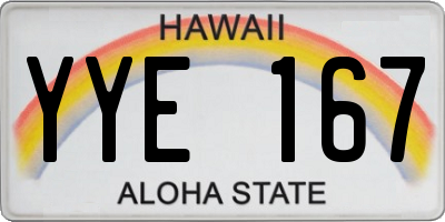 HI license plate YYE167