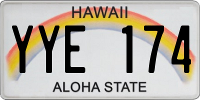 HI license plate YYE174
