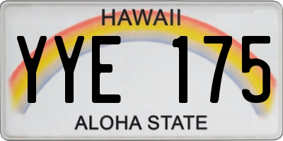 HI license plate YYE175