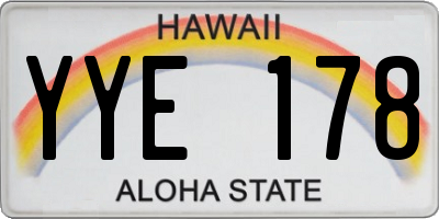 HI license plate YYE178