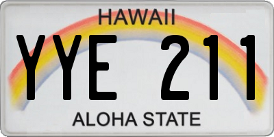HI license plate YYE211