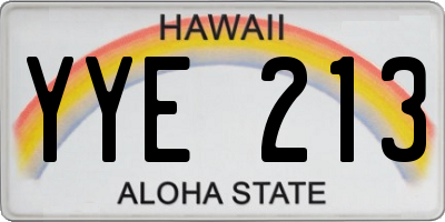 HI license plate YYE213