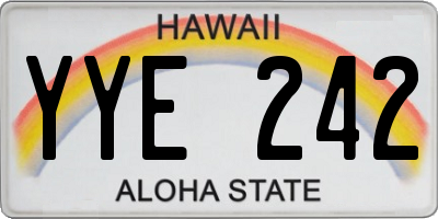 HI license plate YYE242