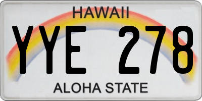 HI license plate YYE278