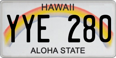 HI license plate YYE280