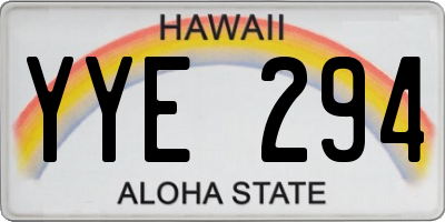 HI license plate YYE294