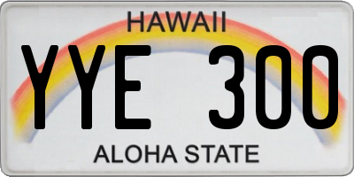 HI license plate YYE300