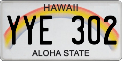 HI license plate YYE302