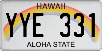 HI license plate YYE331
