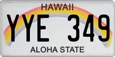 HI license plate YYE349