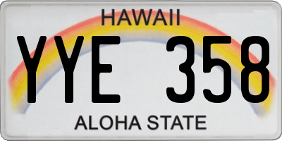 HI license plate YYE358
