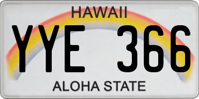 HI license plate YYE366
