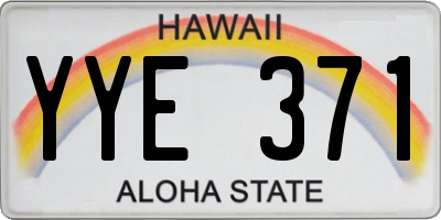 HI license plate YYE371