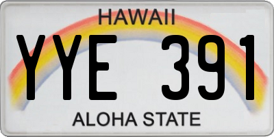 HI license plate YYE391