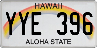 HI license plate YYE396