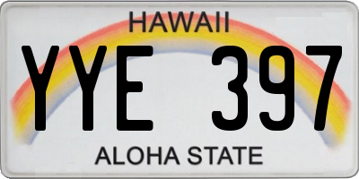 HI license plate YYE397