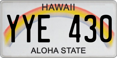 HI license plate YYE430