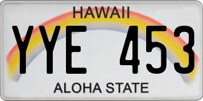 HI license plate YYE453
