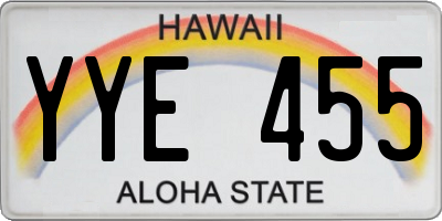 HI license plate YYE455