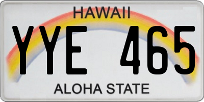 HI license plate YYE465