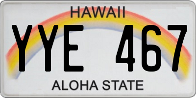 HI license plate YYE467