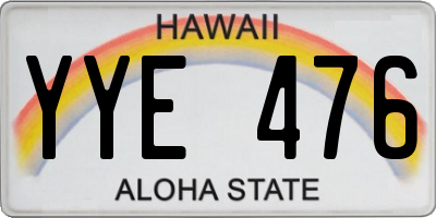 HI license plate YYE476