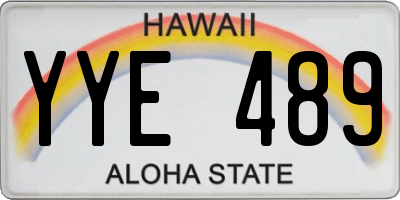 HI license plate YYE489