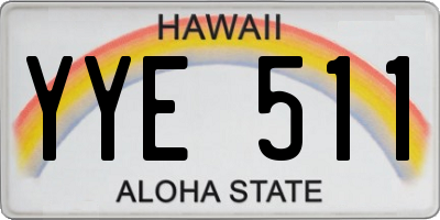 HI license plate YYE511