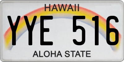 HI license plate YYE516