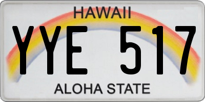 HI license plate YYE517