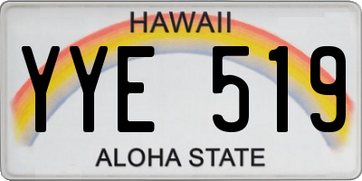 HI license plate YYE519