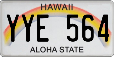 HI license plate YYE564