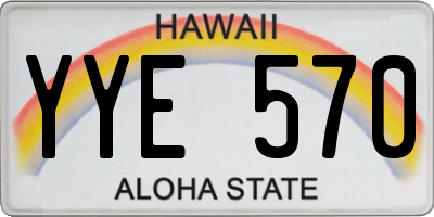 HI license plate YYE570