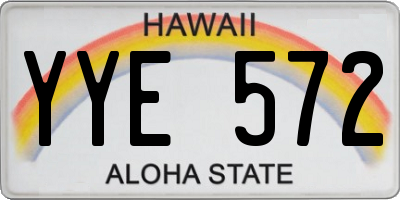 HI license plate YYE572