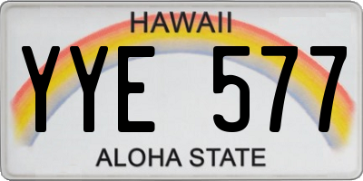 HI license plate YYE577