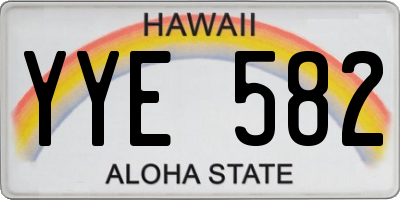 HI license plate YYE582