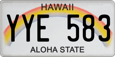 HI license plate YYE583