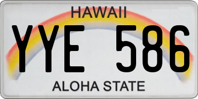 HI license plate YYE586