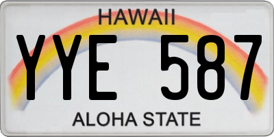 HI license plate YYE587